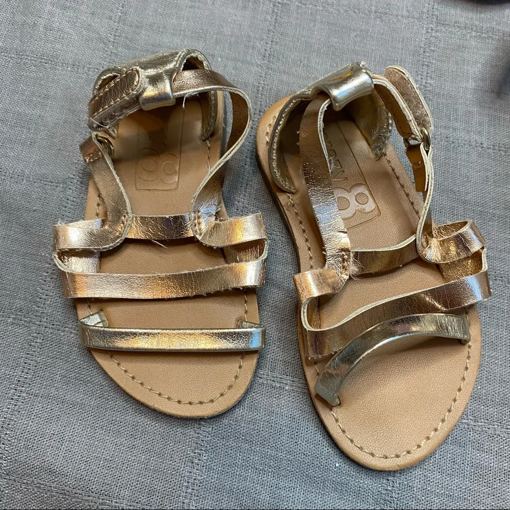 Toddler Girls Sandals Lot Size 5 Wonder Nation Smartfit Crazy 8 Gold Glitter